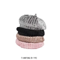 Beret lady spring and autumn Korean web celebrity octagonal hat day art versatile pumpkin hat retro British velvet hat trend Item Picture